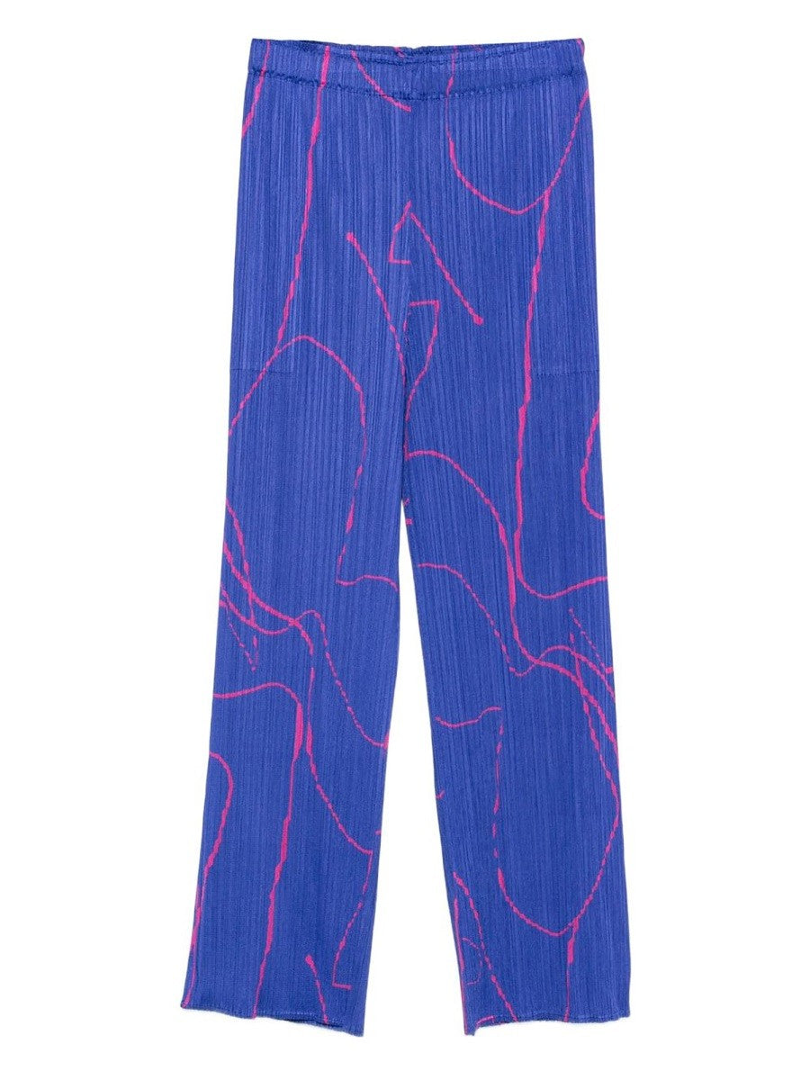 Pleats Please Issey Miyake Women's Pants Blue Pleats Please Issey Miyake