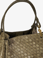 Bottega Veneta Women's Parachute Large Suede Shoulder Bag Green, view 4