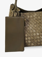 Bottega Veneta Women's Parachute Large Suede Shoulder Bag Green, view 5