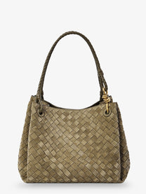 Bottega Veneta Women's Parachute Large Suede Shoulder Bag Green