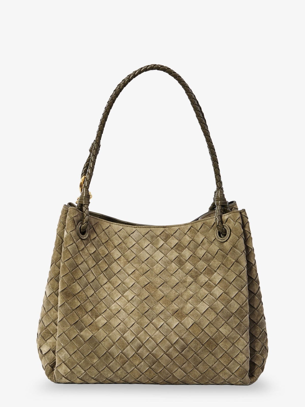 Bottega Veneta Women's Parachute Large Suede Shoulder Bag Green, view 2