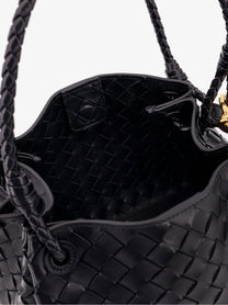 Bottega Veneta Women's Parachute Leather Shoulder Bag Black