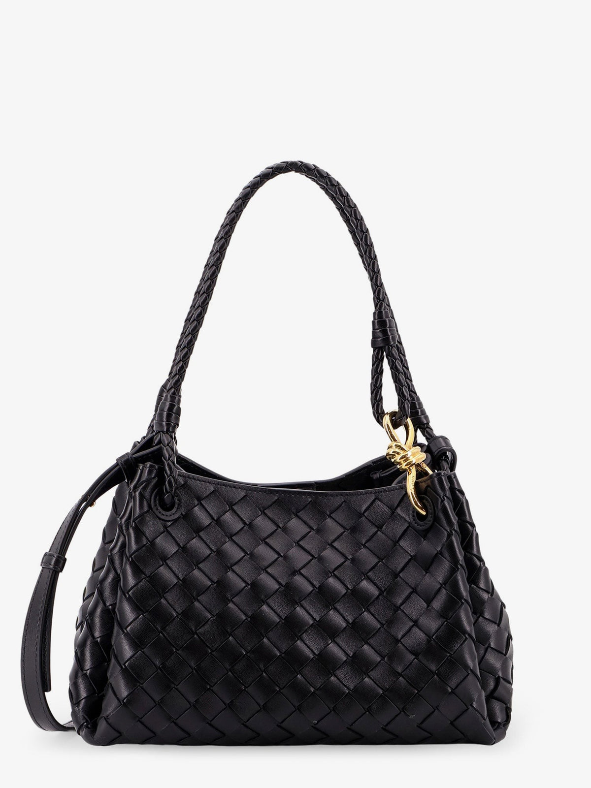 Bottega Veneta Women's Parachute Leather Shoulder Bag Black