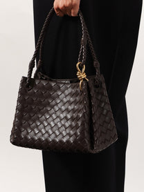 Bottega Veneta Women's Parachute Leather Shoulder Bag Brown