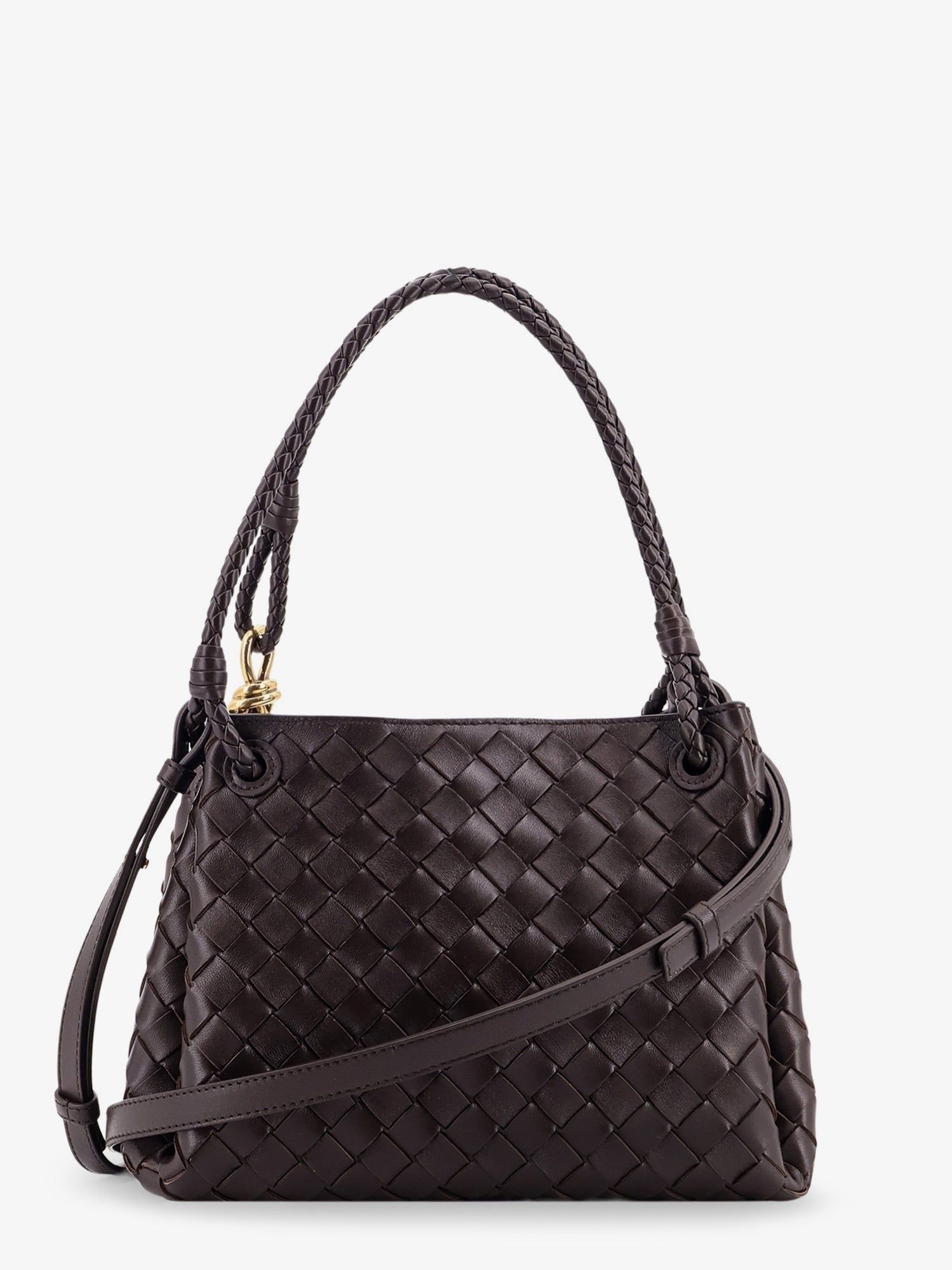 Bottega Veneta Women's Parachute Leather Shoulder Bag Brown