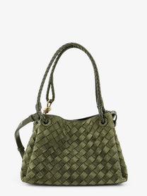 Bottega Veneta Women's Parachute Suede Shoulder Bag Green