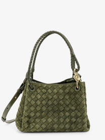 Bottega Veneta Women's Parachute Suede Shoulder Bag Green