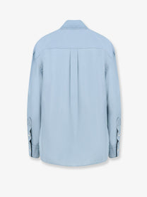 Bottega Veneta Women's Parachute Viscose and Silk Blend Shirt Blue