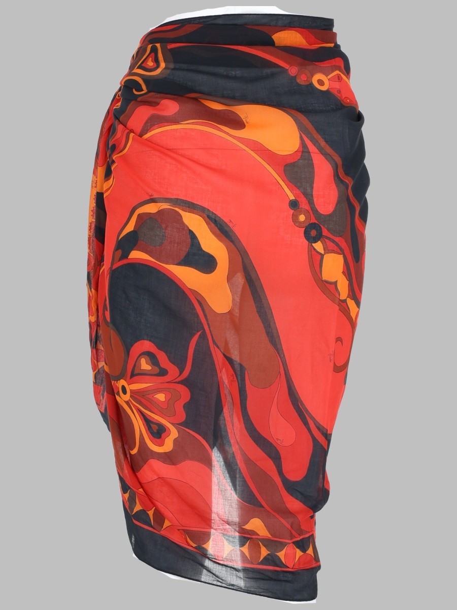 Pucci Women's Pareo in Stampa Orchidee Orange