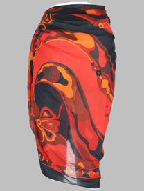 Pucci Women's Pareo in Stampa Orchidee Orange