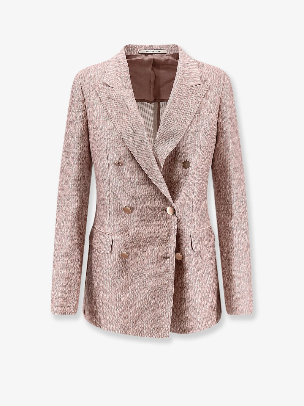 Tagliatore Women's Parigi Double Breasted Cotton Blazer Pink