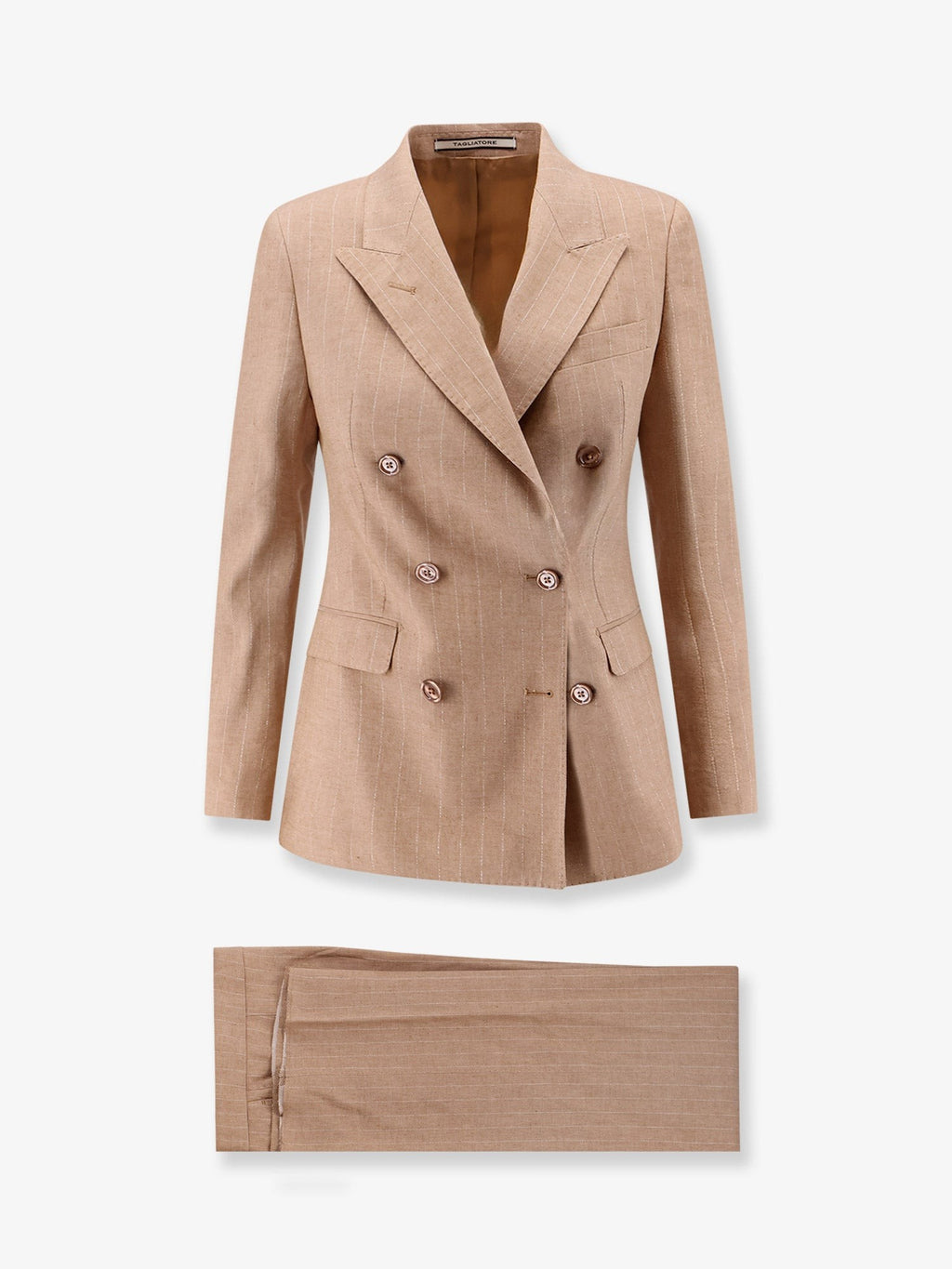 Tagliatore Women's Parigi Pinstripe Linen and Viscose Suit Grey