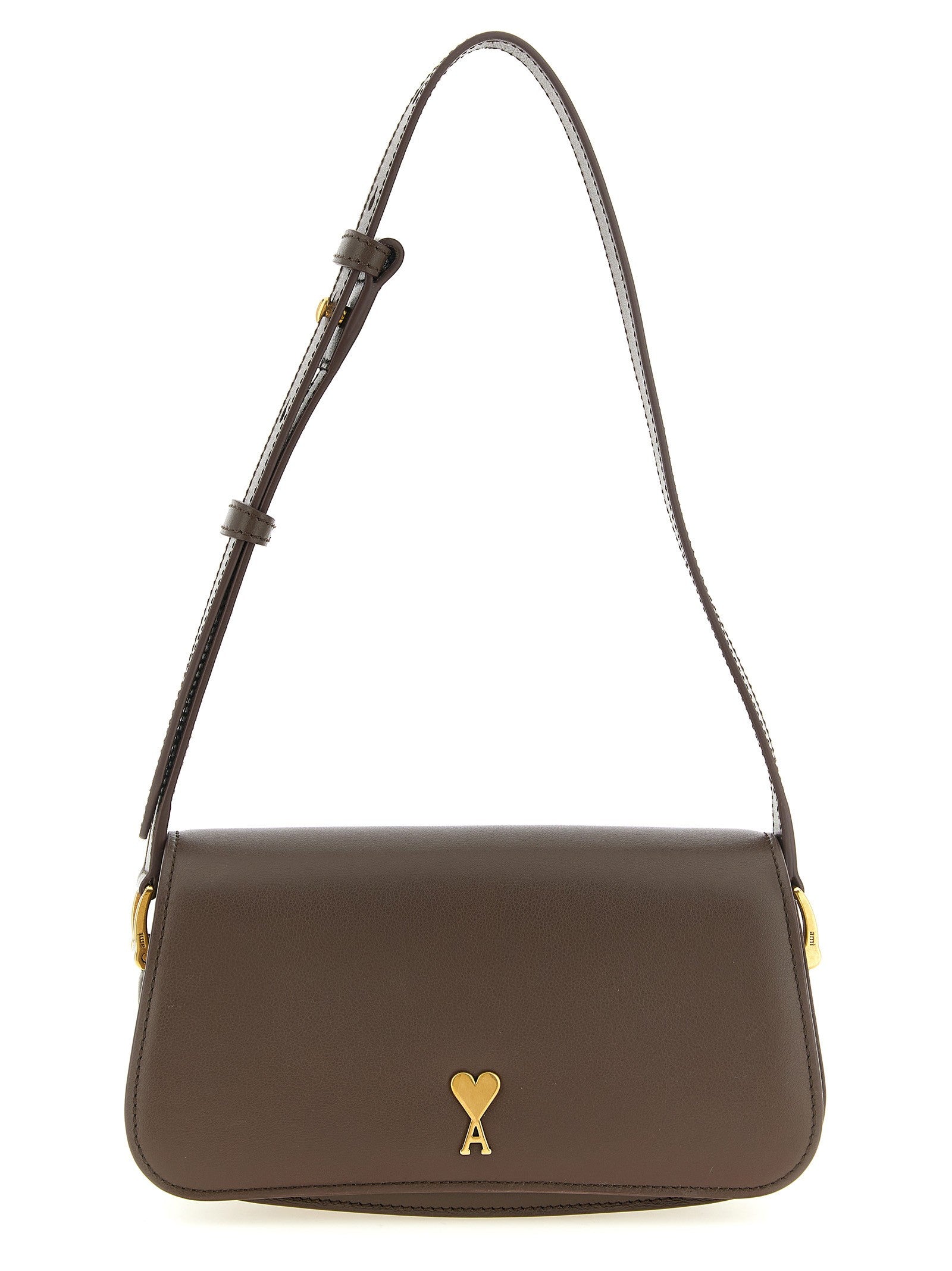 Ami Paris Paris Paris Shoulder Bag Brown