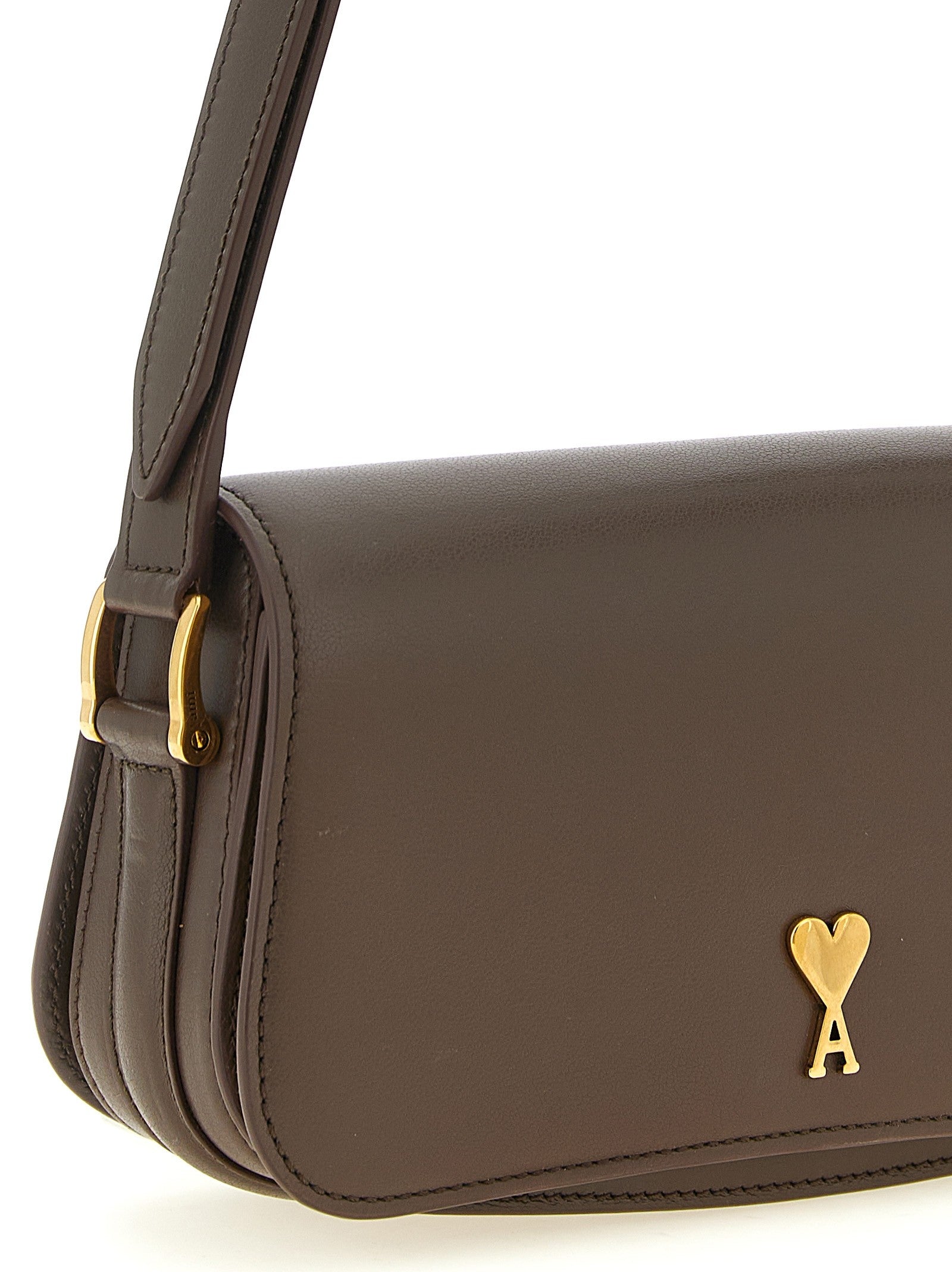Ami Paris Paris Paris Shoulder Bag Brown