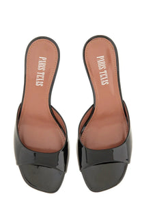 Paris texas women’s sandalo lara black patent leather mules with sleek glossy finish and low heel