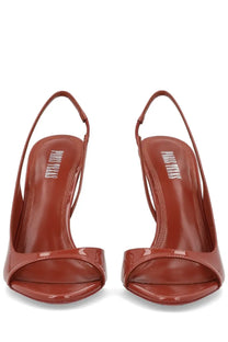 Paris texas women’s slingback lydia red burgundy patent leather heels with sleek glossy finish and minimalist design