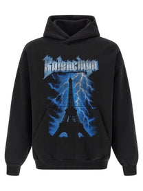 Balenciaga Paris Thunderstorm Hoodie Black