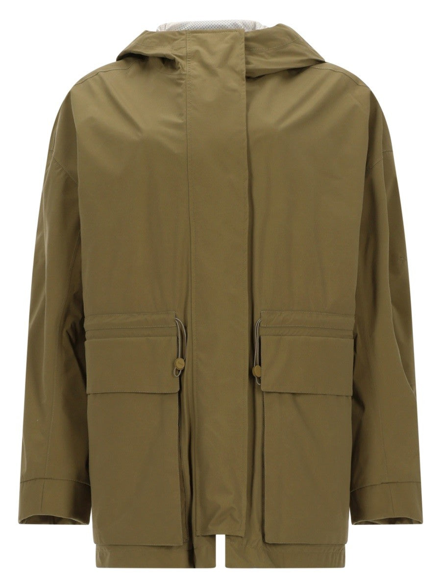 Laminar Women's Parka Corto Con Cappuccio Green