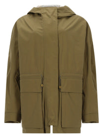 Laminar Women's Parka Corto Con Cappuccio Green