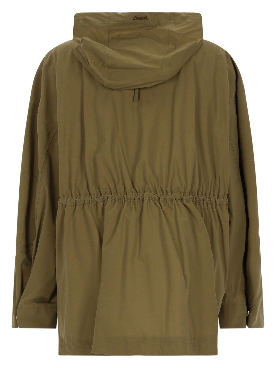 Laminar Women's Parka Corto Con Cappuccio Green