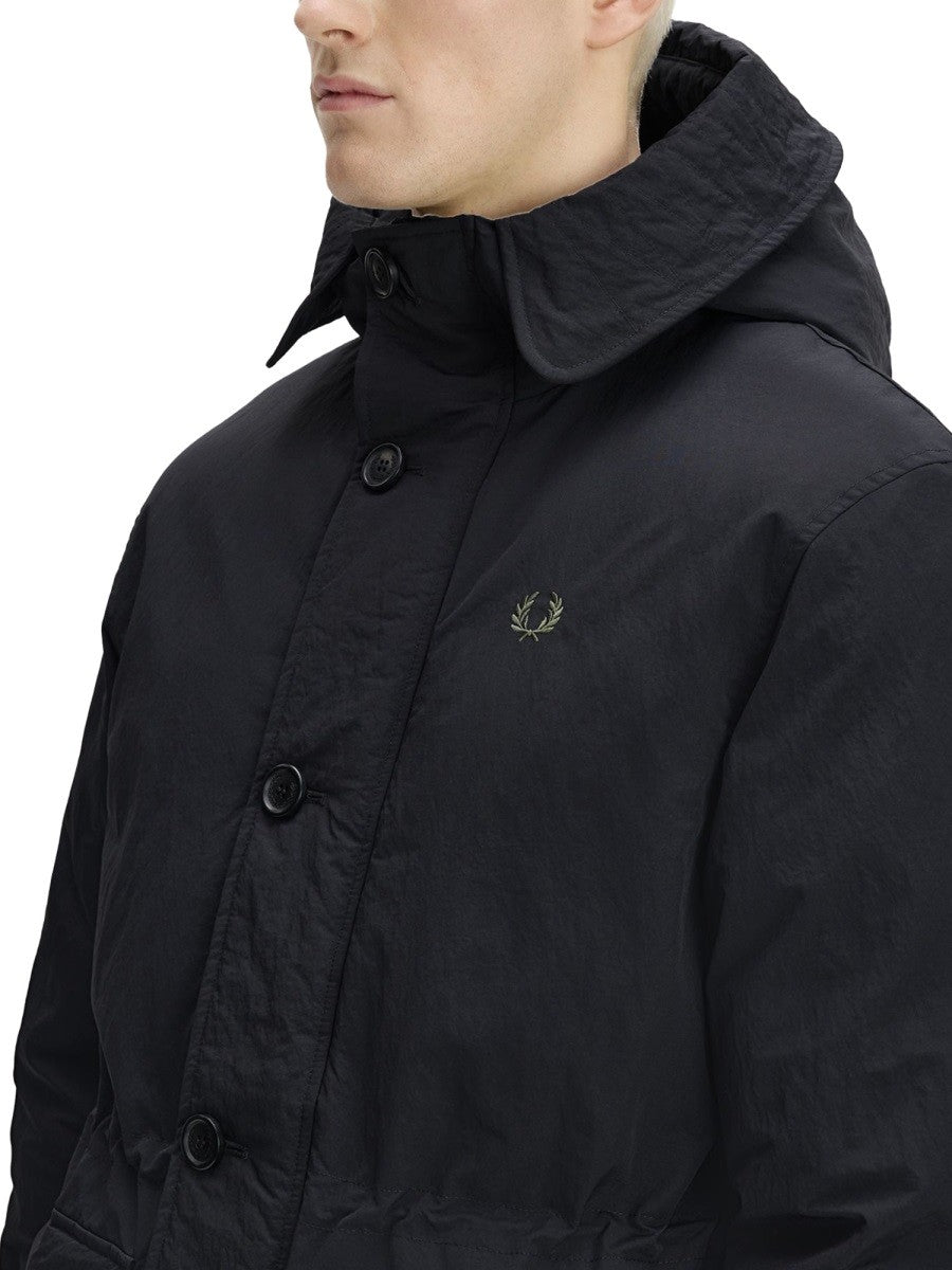 Fred Perry Men's Hooded Parka Padded Black