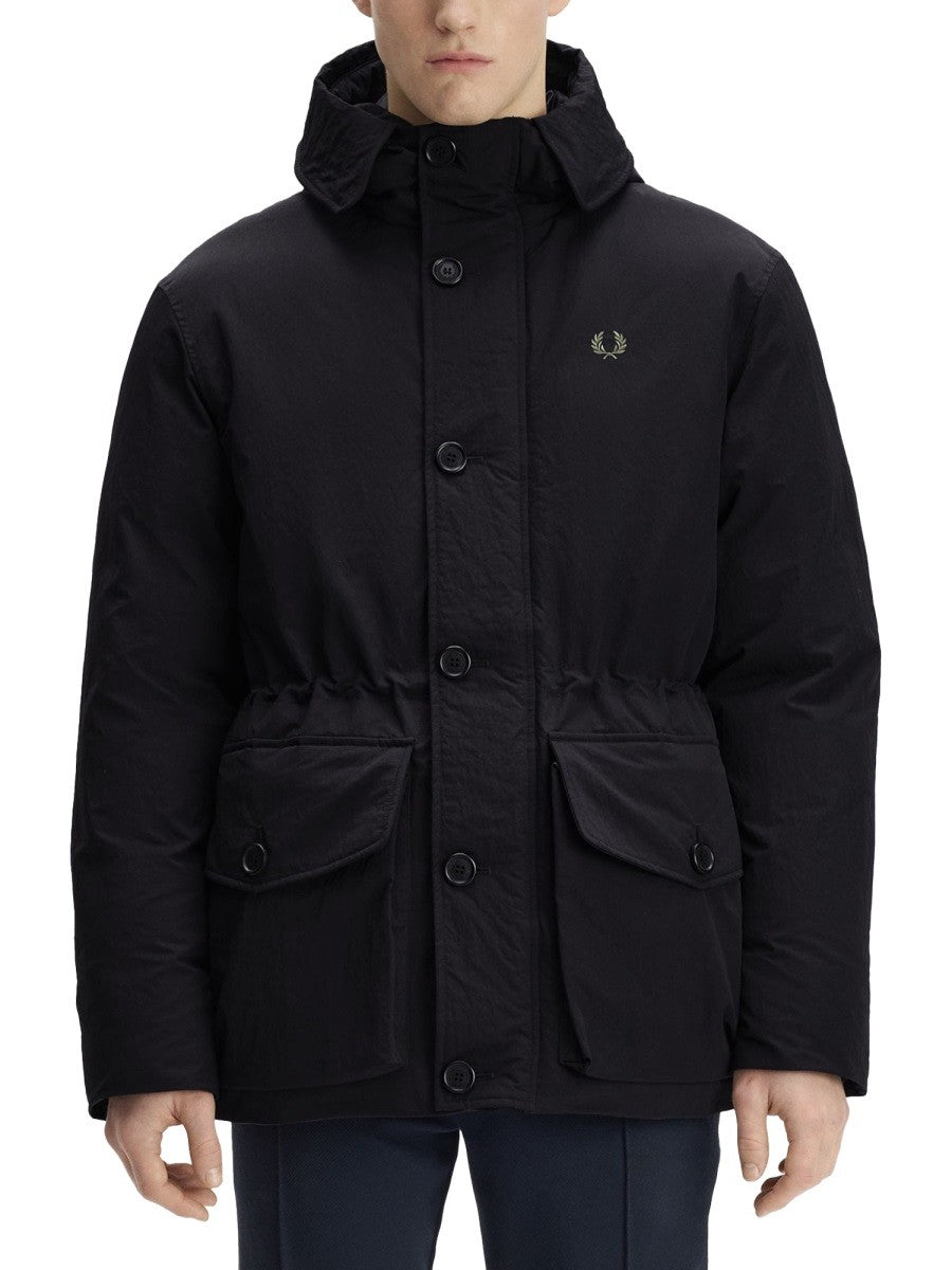 Fred Perry Men's Hooded Parka Padded Black