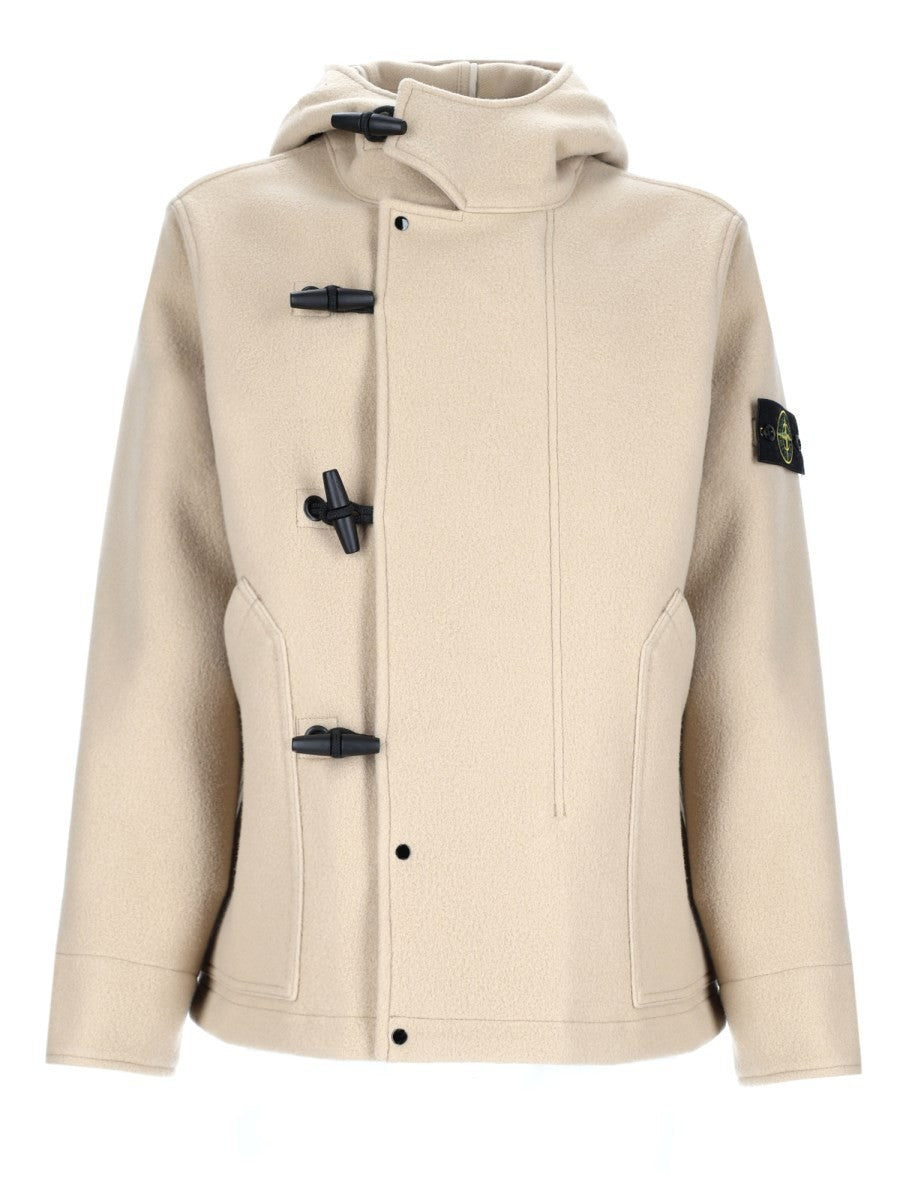 Stone Island Men's Wool Cashmere Parka Beige