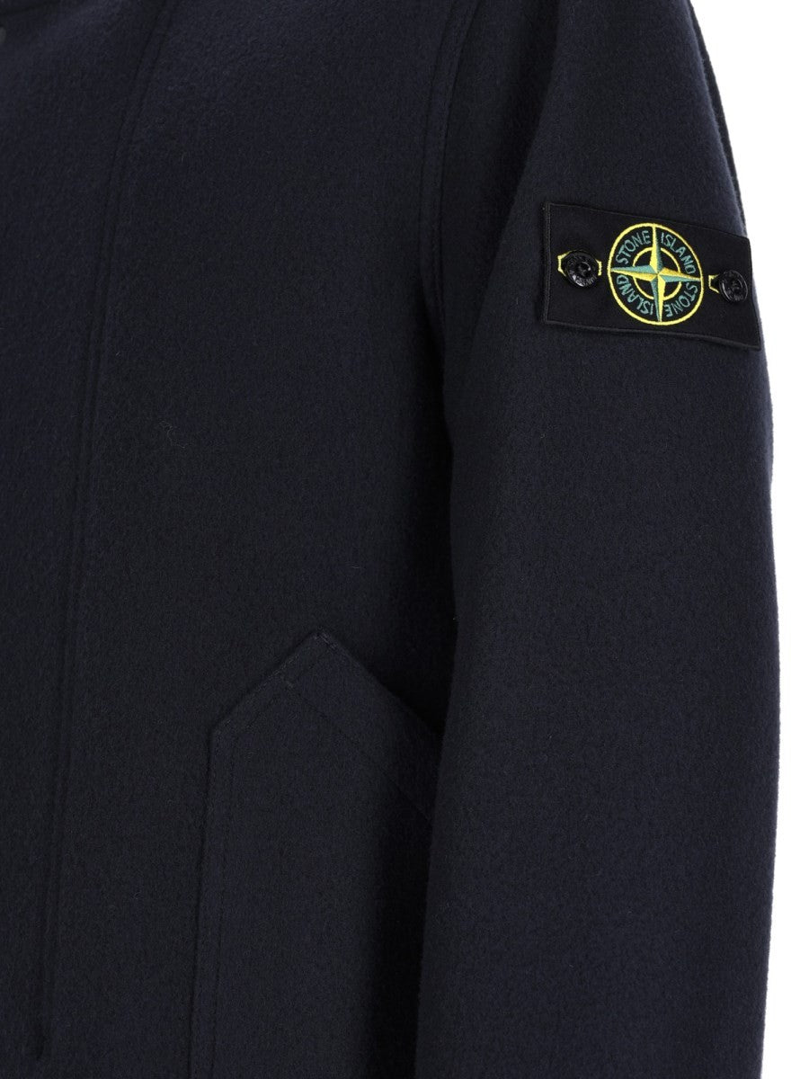 Stone Island Men's Wool Cashmere Parka Blue