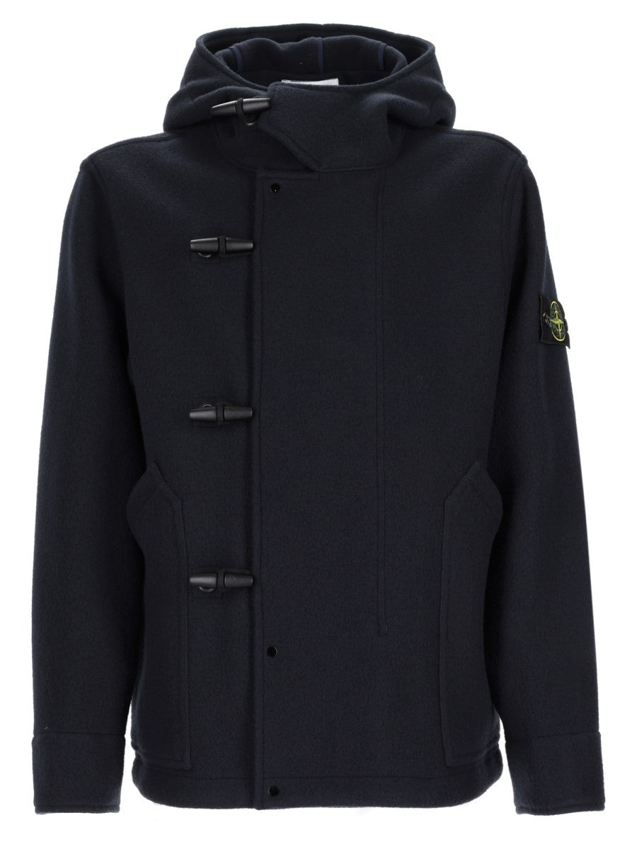 Stone Island Men's Wool Cashmere Parka Blue