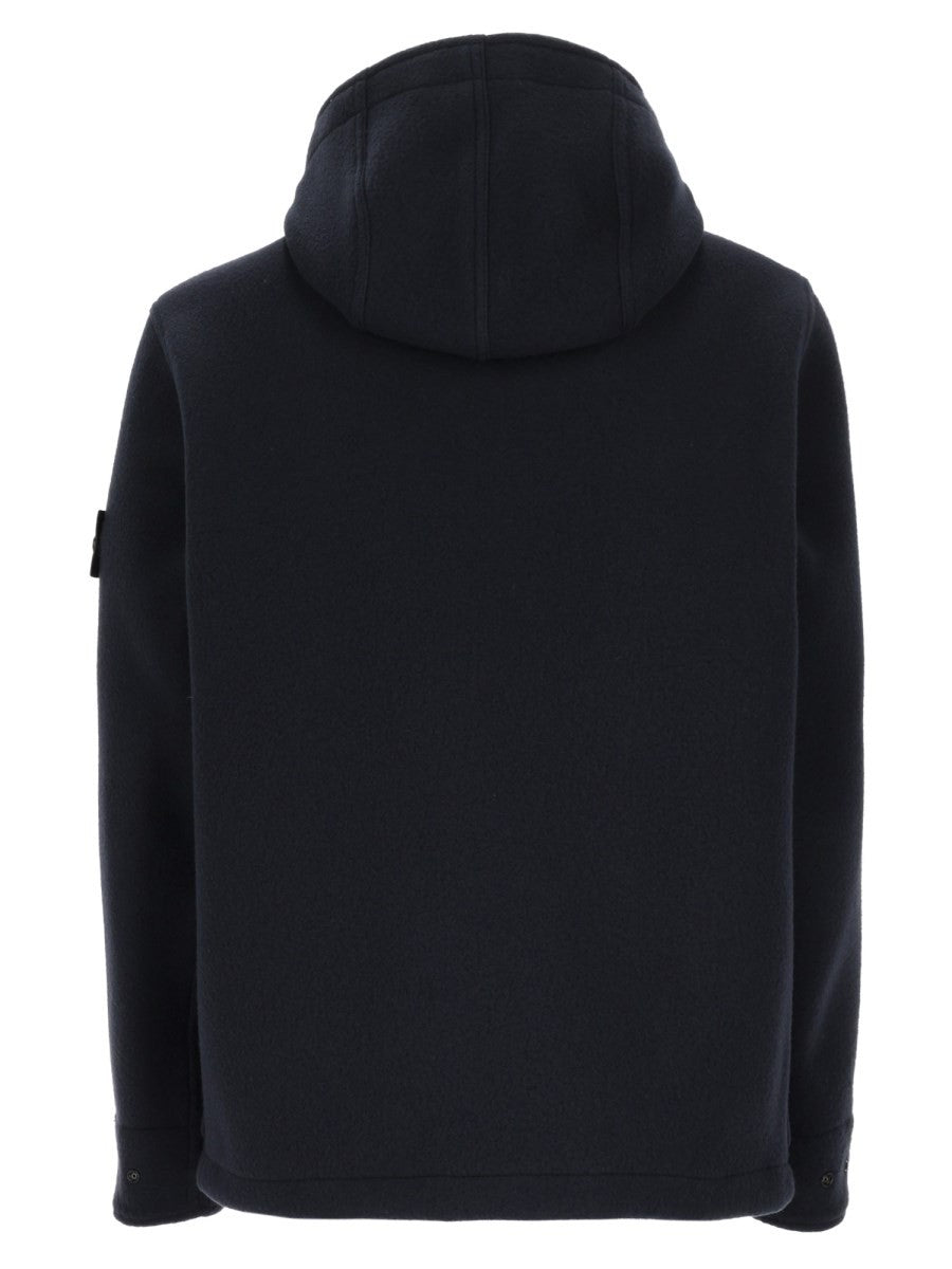 Stone Island Men's Wool Cashmere Parka Blue