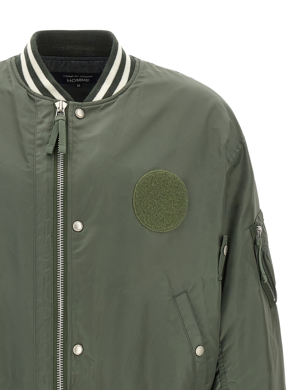 Comme Des Garҫons Homme Patch Bomber Jacket Green, view 3
