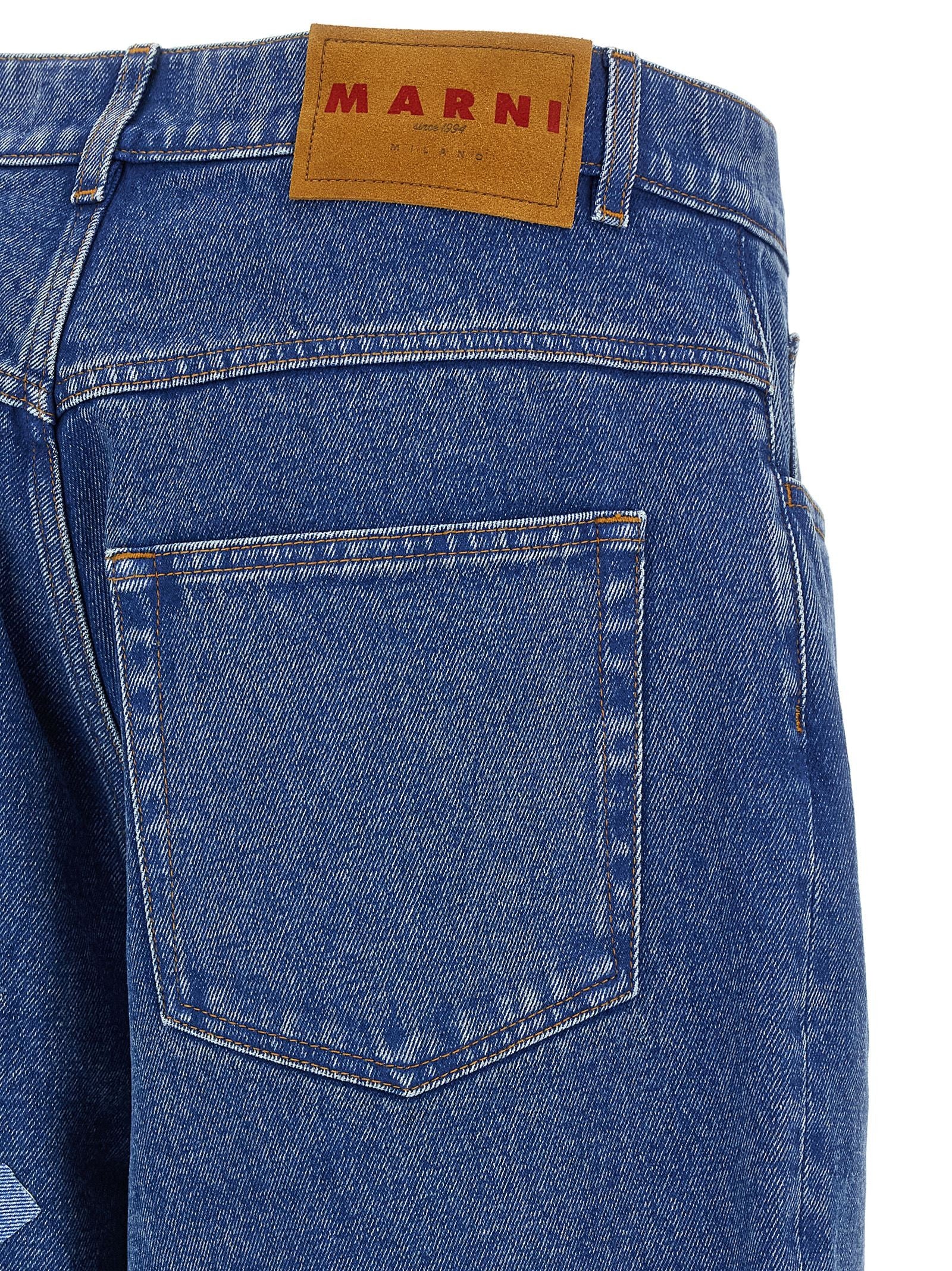 Marni Patch Jeans Blue