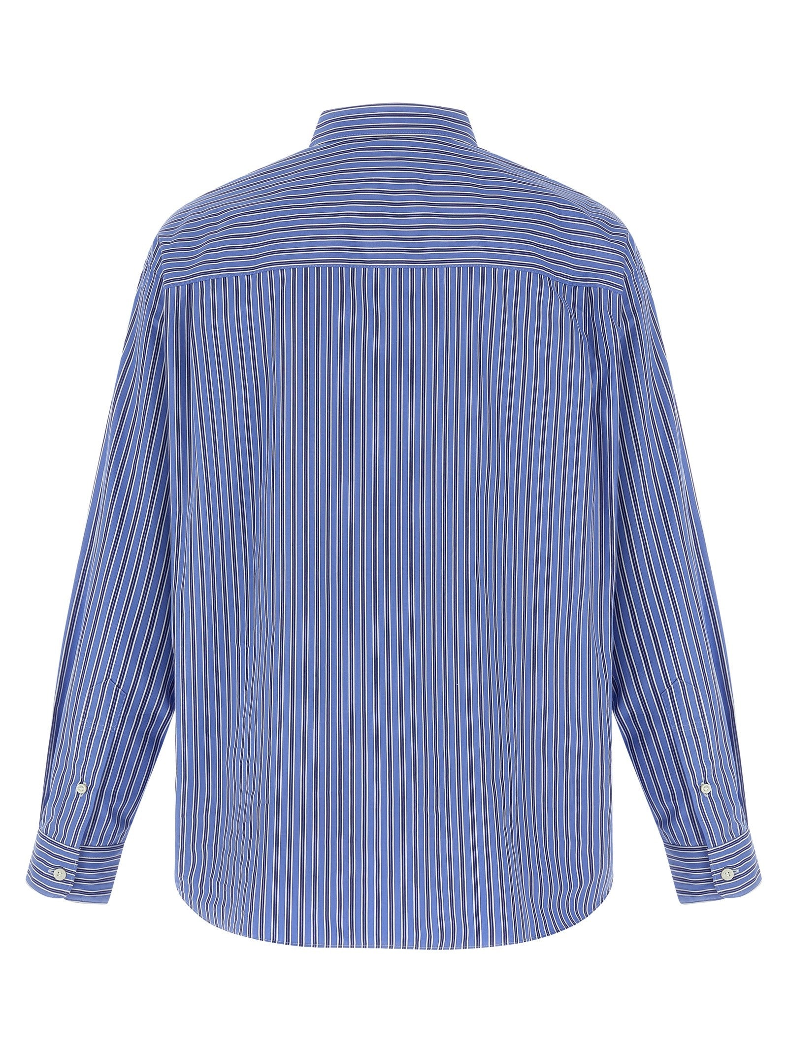 Comme Des Garҫons Homme Patch Striped Shirt Blue