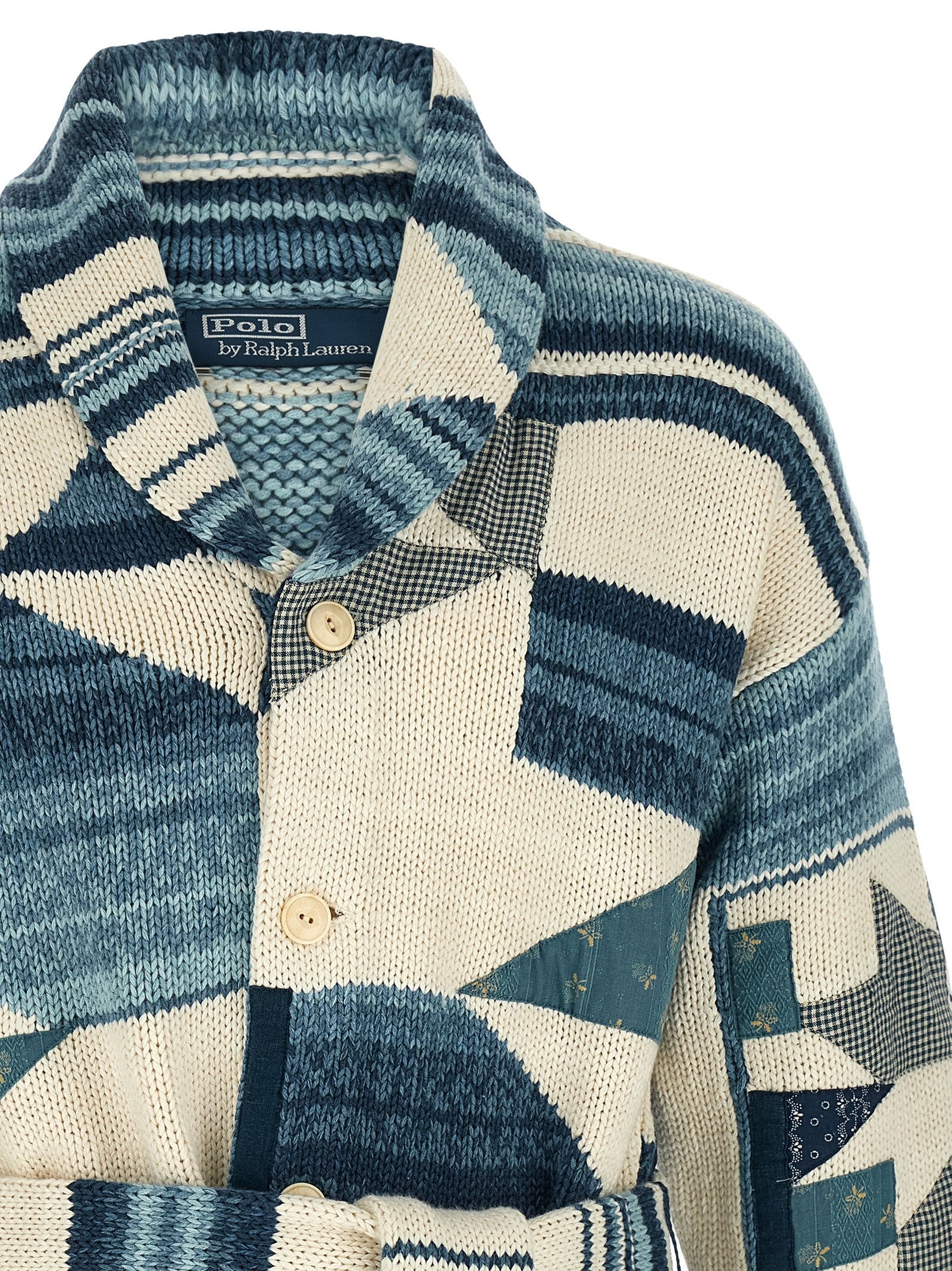 Polo Ralph Lauren Patchwork Cardigan Blue
