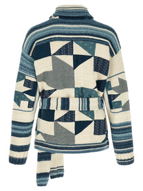Polo Ralph Lauren Patchwork Cardigan Blue