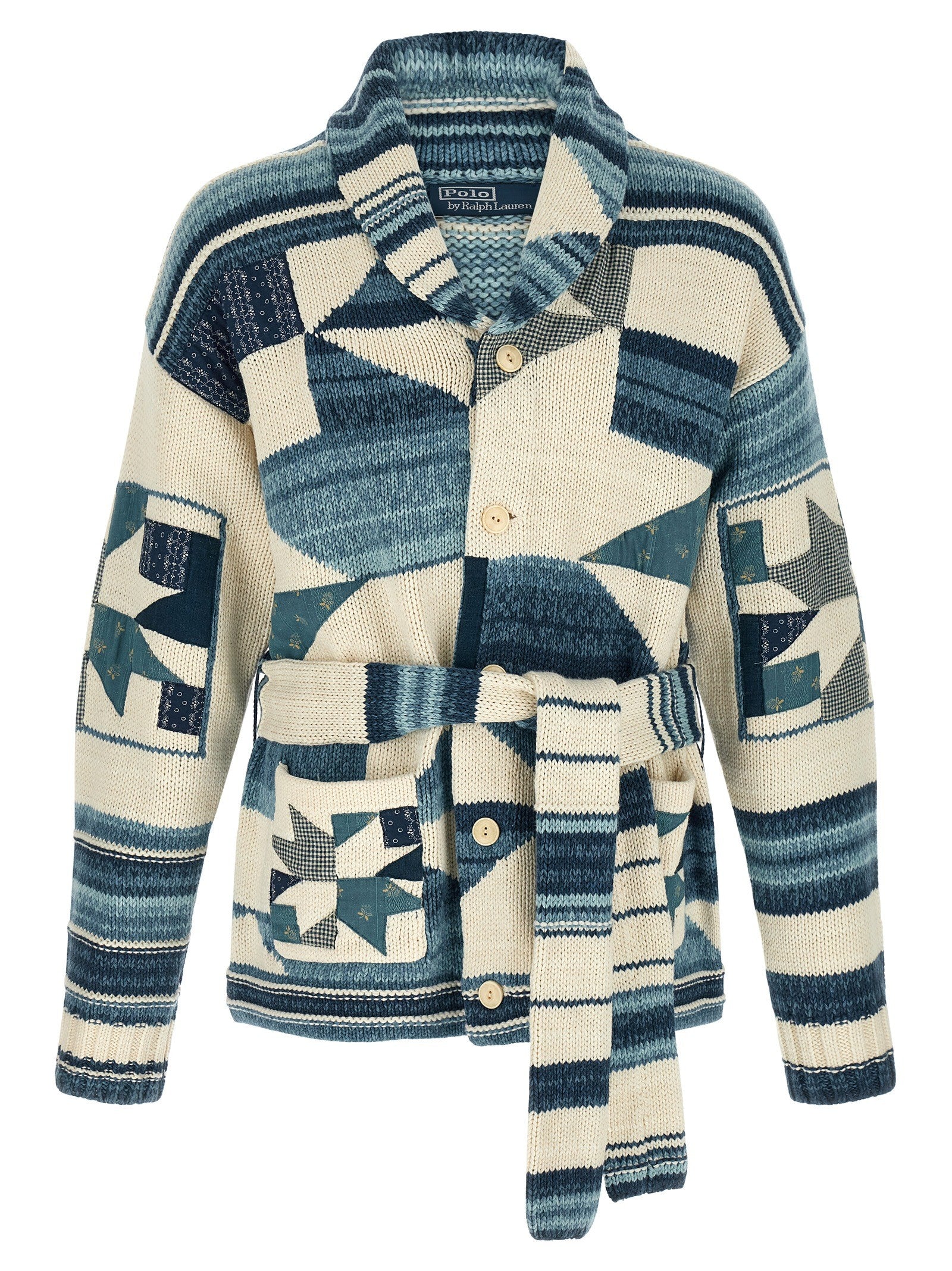 Polo Ralph Lauren Patchwork Cardigan Blue