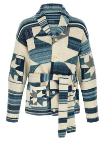Polo Ralph Lauren Patchwork Cardigan Blue