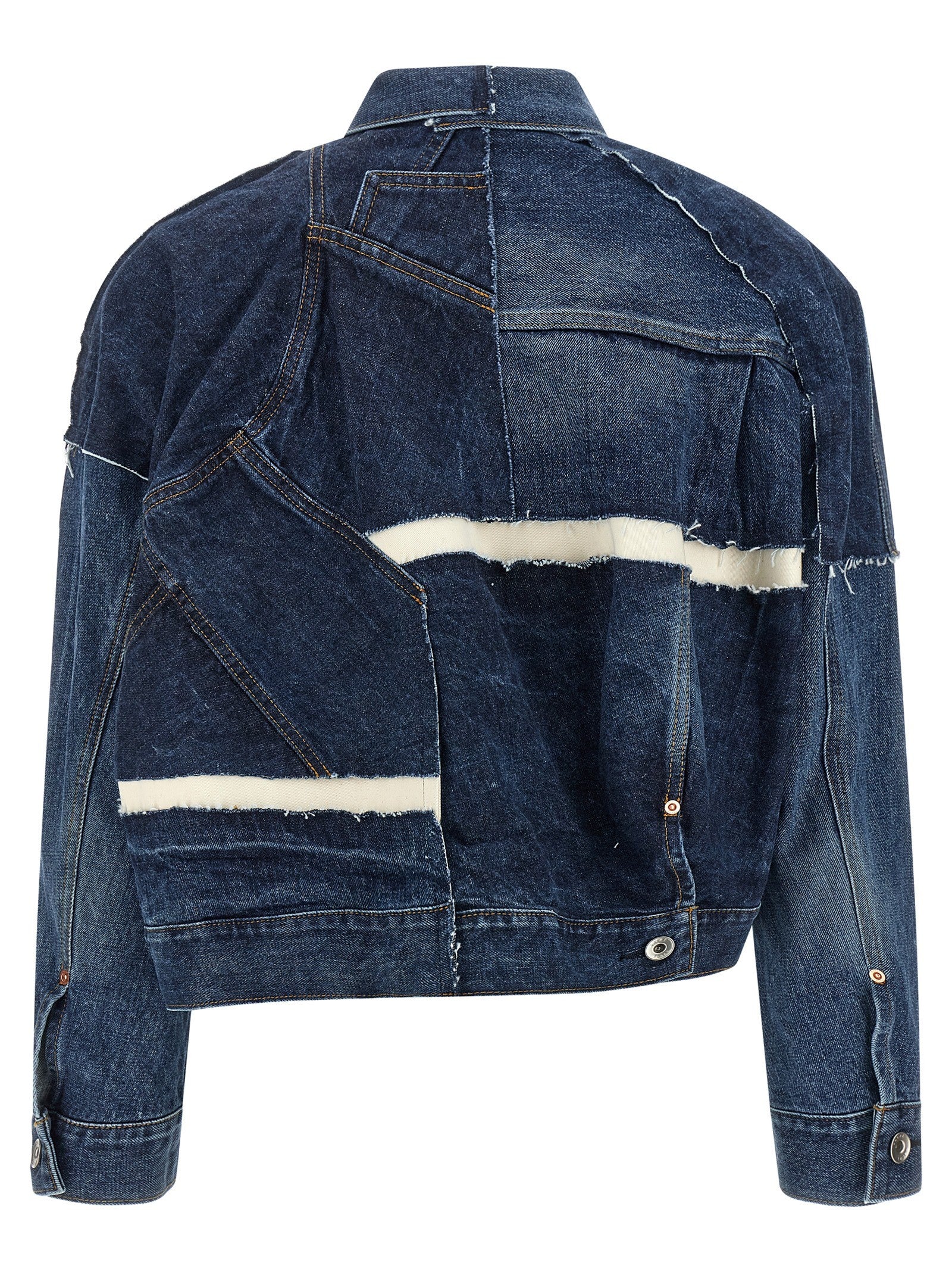 Sacai Patchwork Denim Jacket Blue