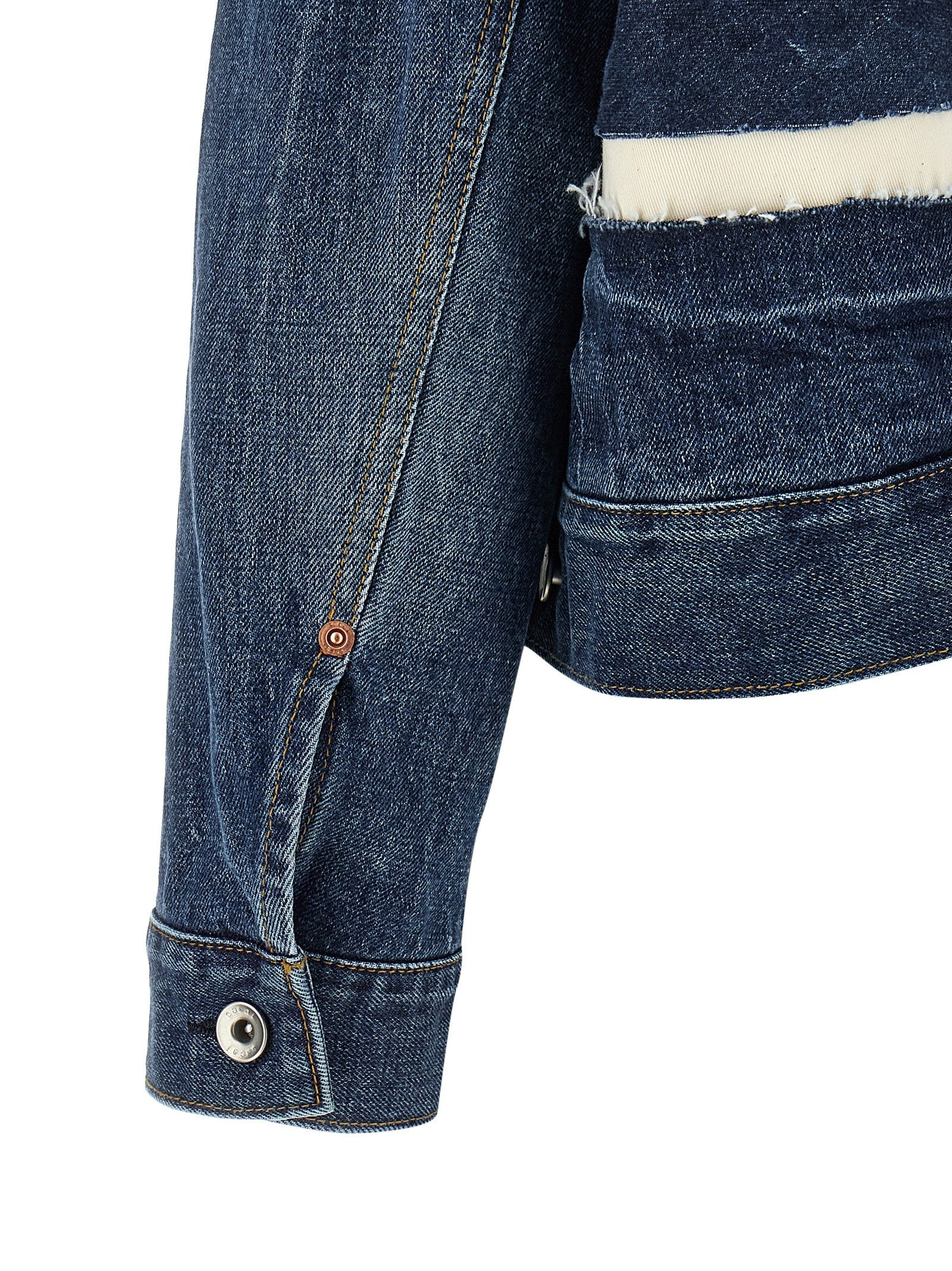 Sacai Patchwork Denim Jacket Blue