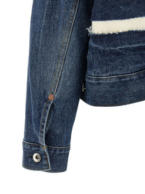 Sacai Patchwork Denim Jacket Blue