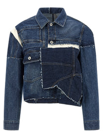 Sacai Patchwork Denim Jacket Blue