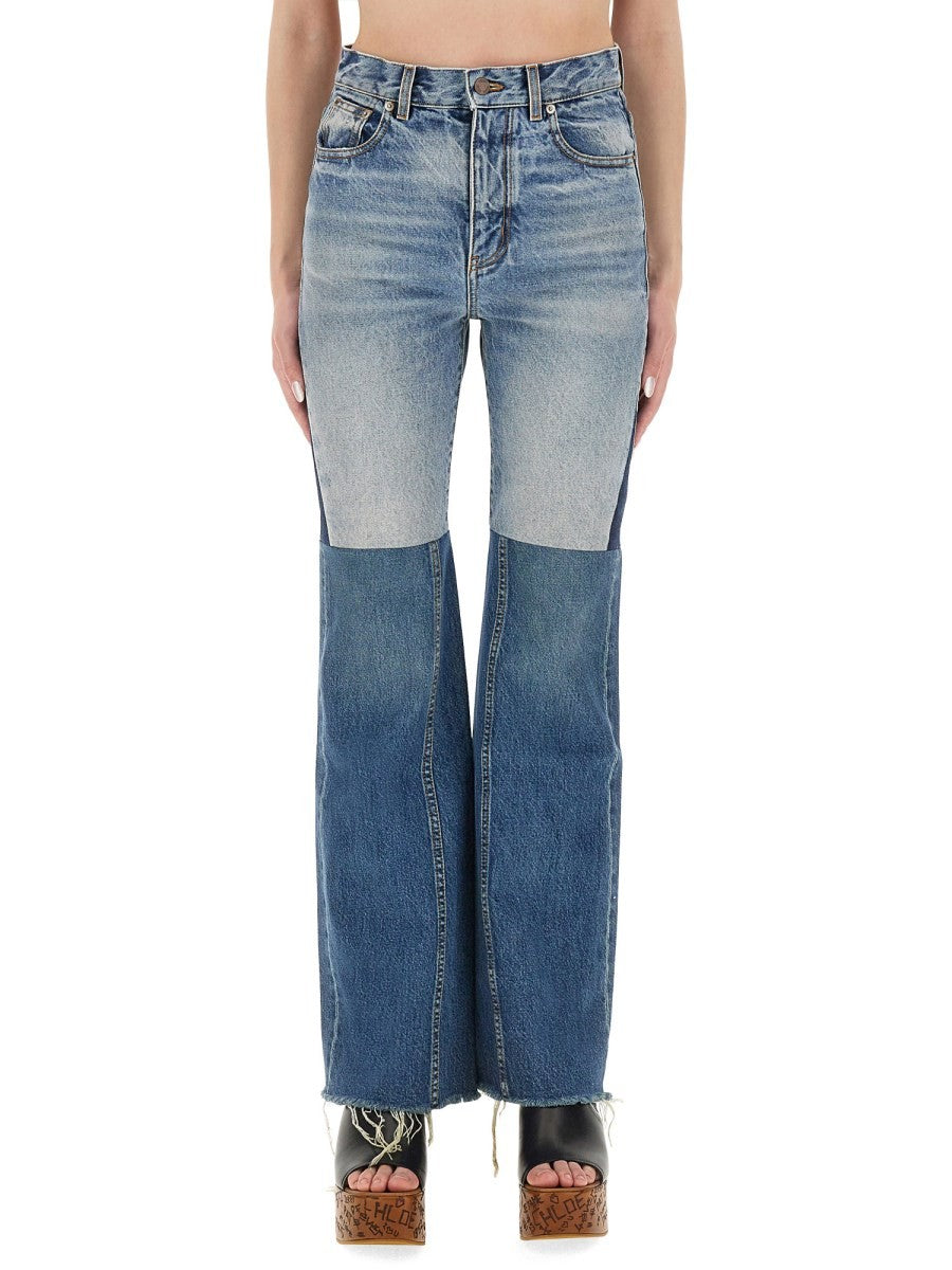 Chloé Women's Patchwork Denim Jeans Blue Chloé