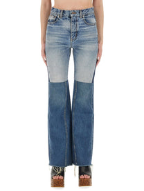 Chloé Women's Patchwork Denim Jeans Blue Chloé