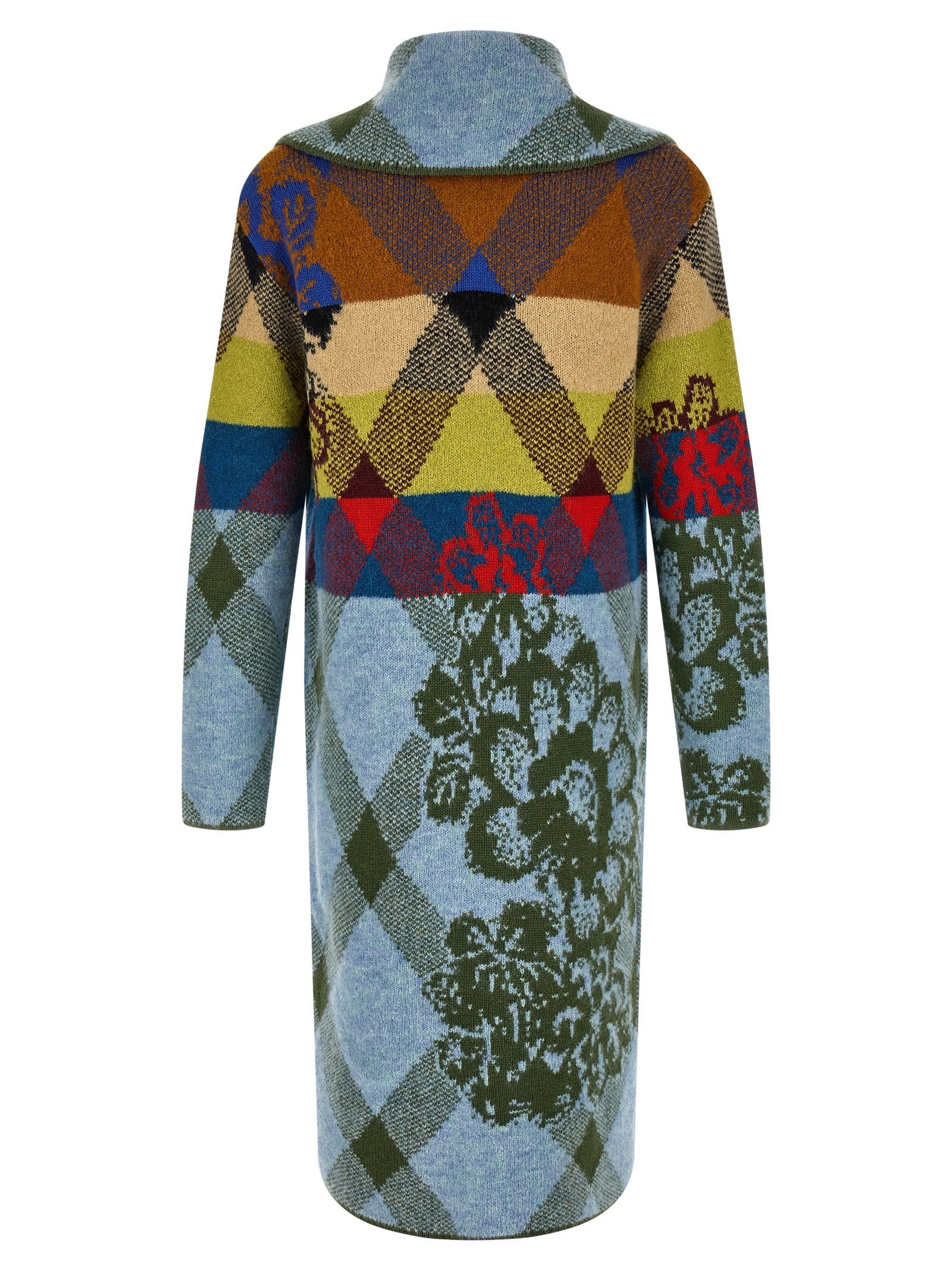 Dries Van Noten Patchwork Intarsia Cardigan Gold