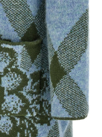 Dries Van Noten Patchwork Intarsia Cardigan Gold