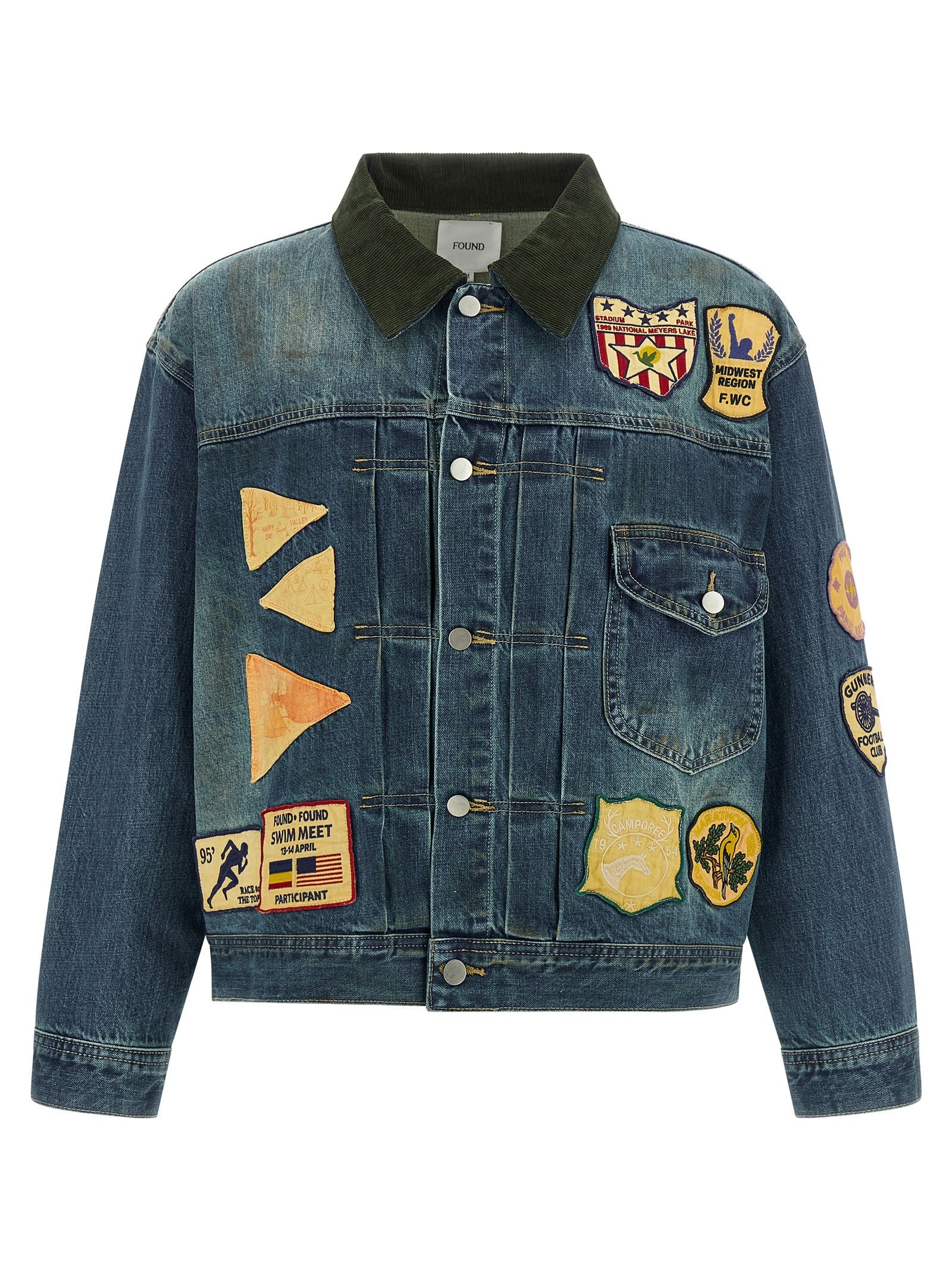 Found Patchwork Jacket Blue