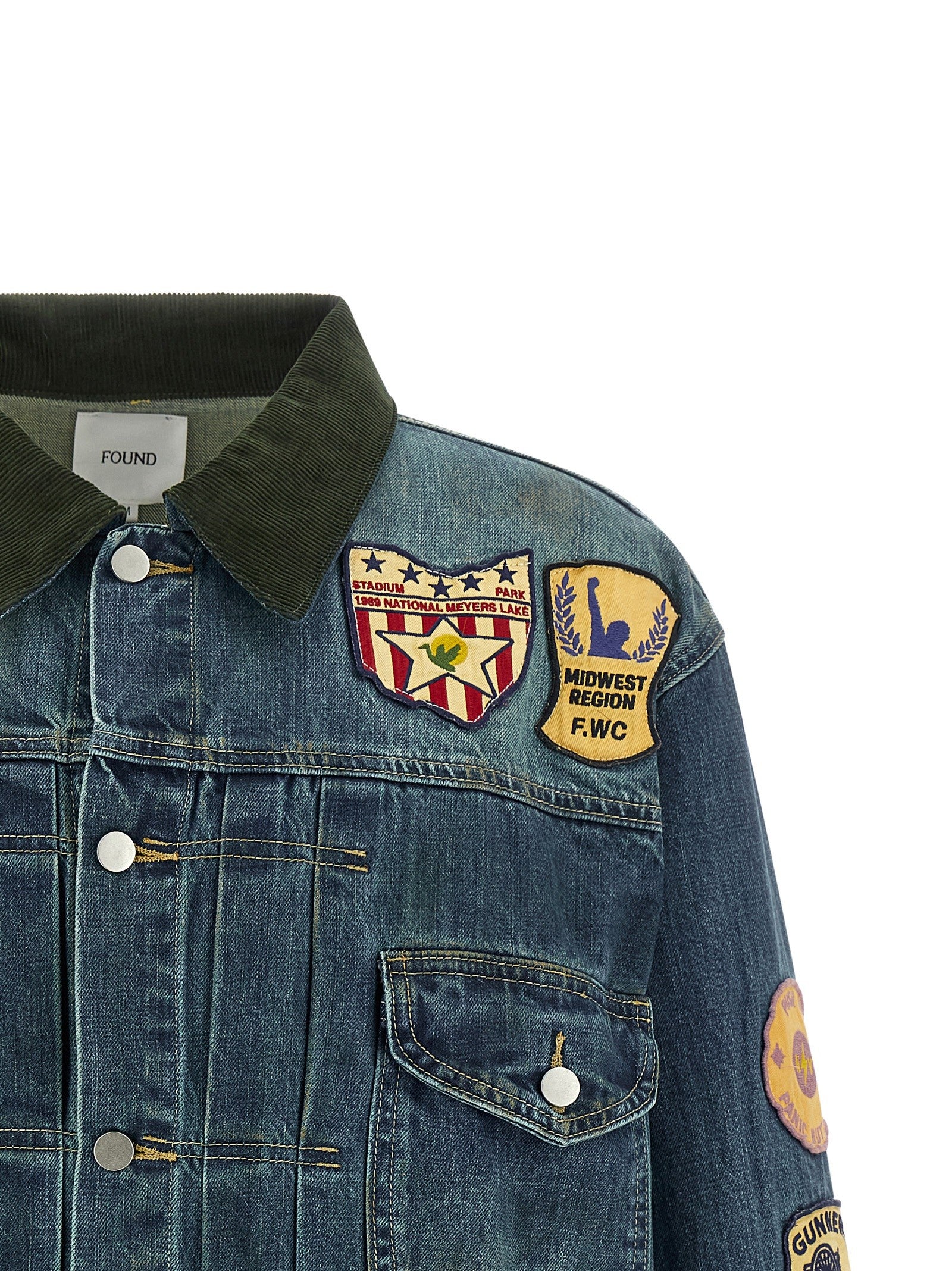Found Patchwork Jacket Blue