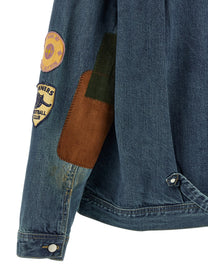 Found Patchwork Jacket Blue