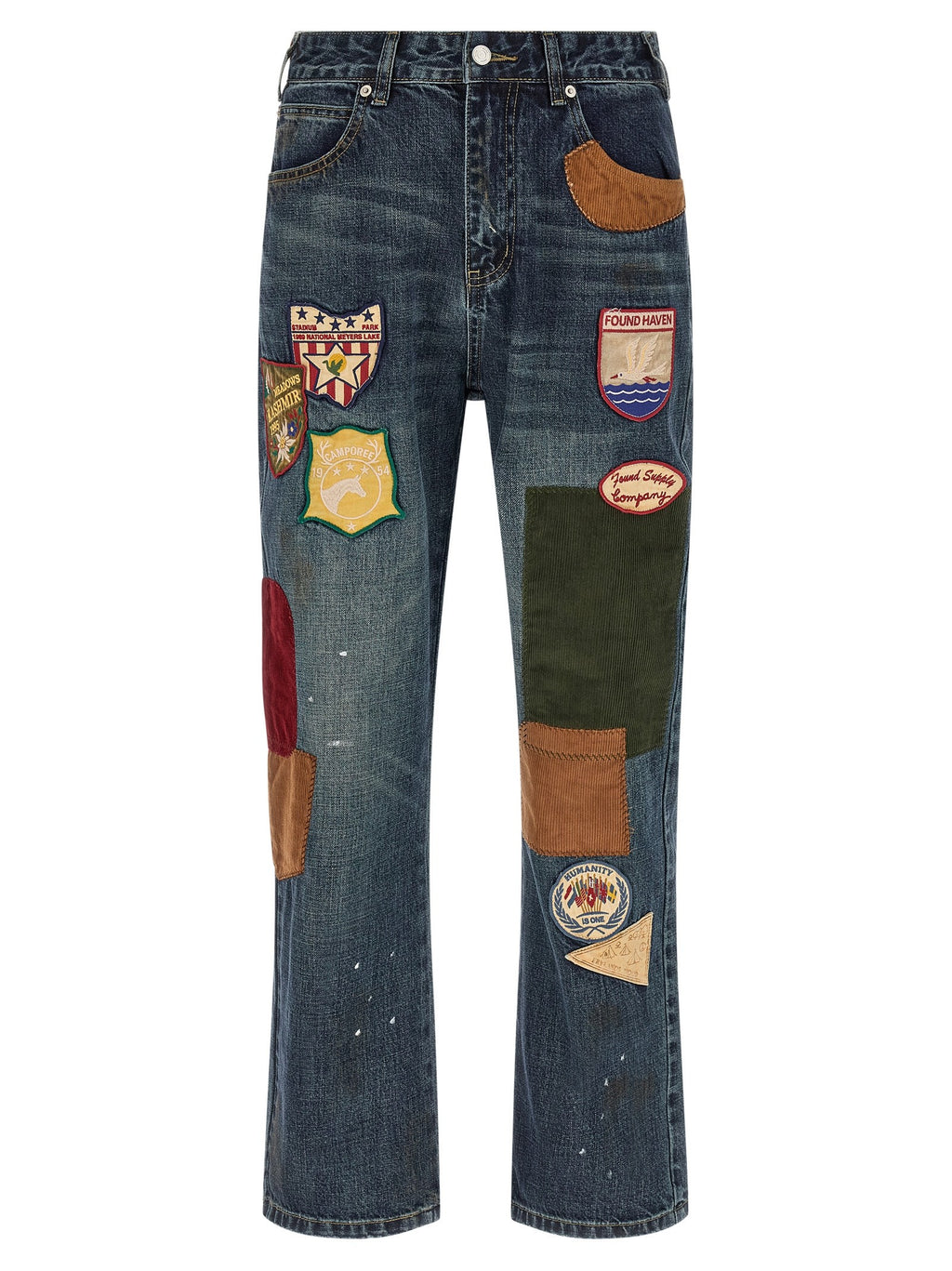 FOUND Patchwork Jeans Blue