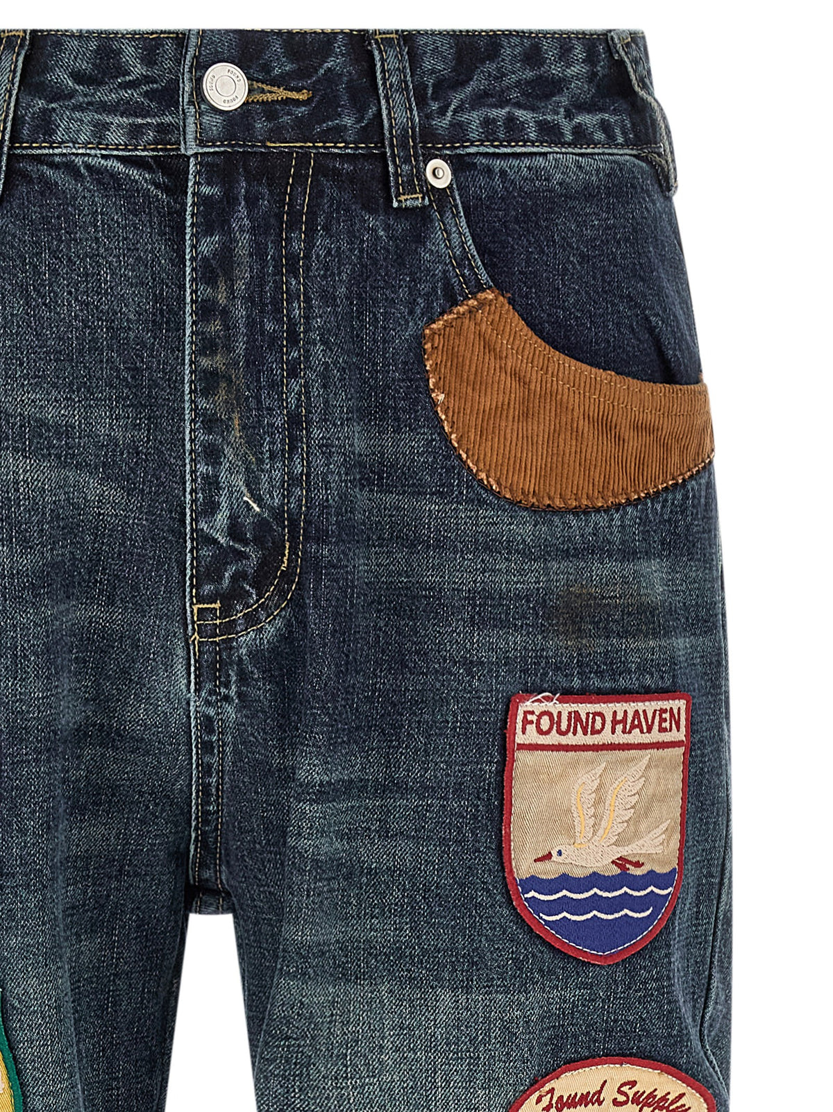 FOUND Patchwork Jeans Blue, view 3